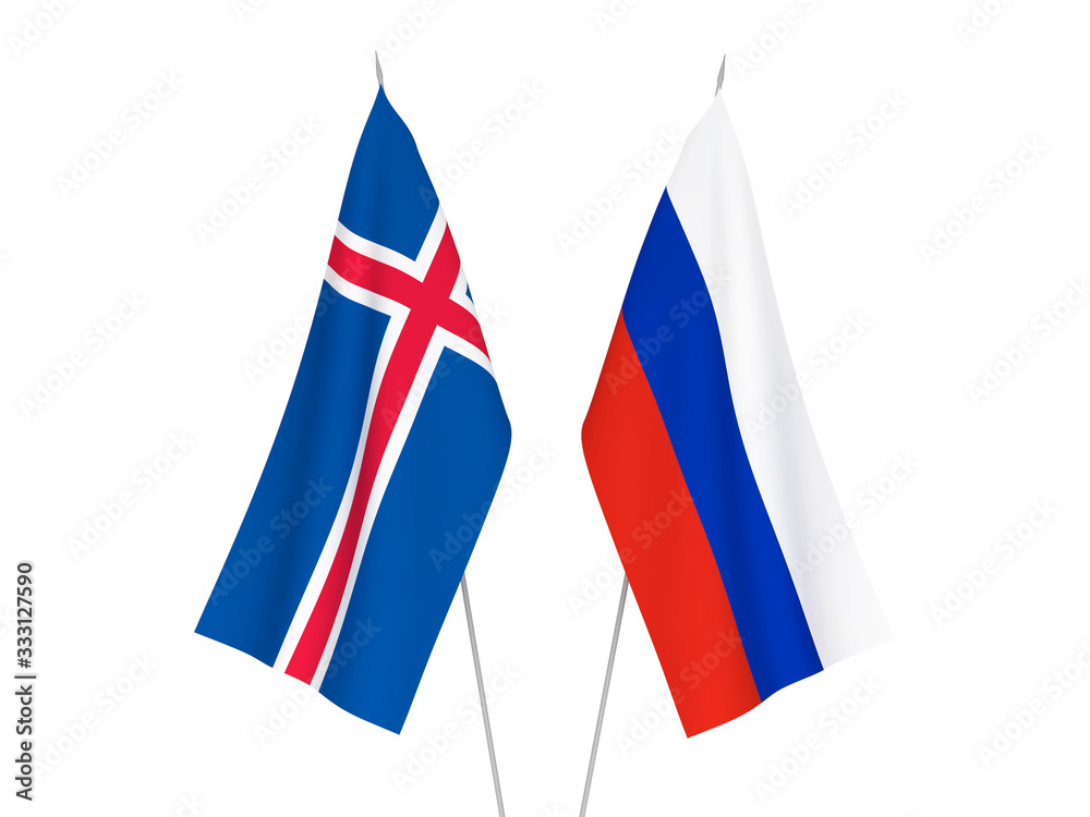 Russia and Iceland flags