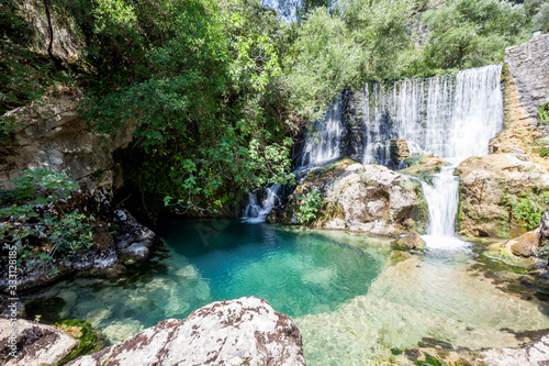 source of the Auso river in Cilento and Vallo di Diano National Park. Sant’Angelo a Fasanella, Campania, Italy