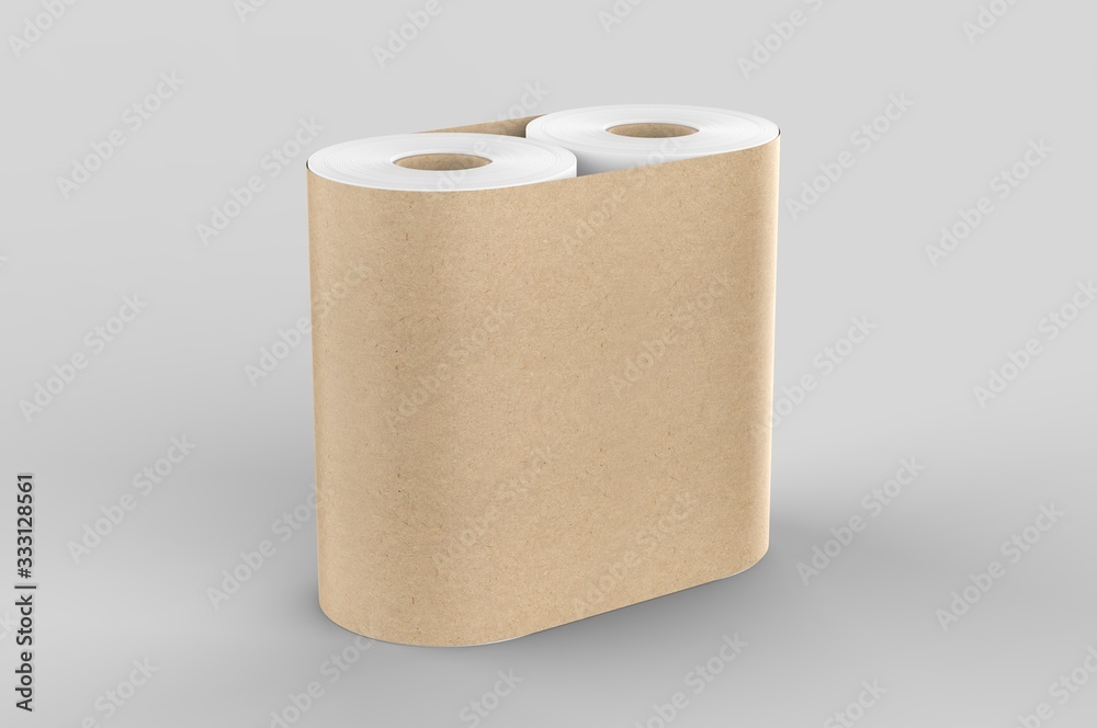 Blank Soft Toilet Paper Roll For Branding, 3d render illustration. Blank Soft Toilet Paper Roll For Branding, 3d render illustration.