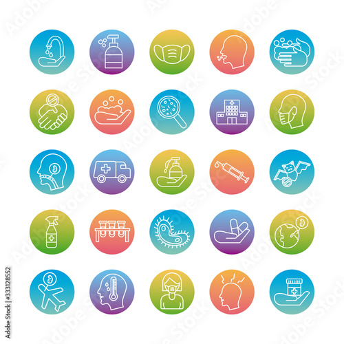 bundle of covid19 set icons