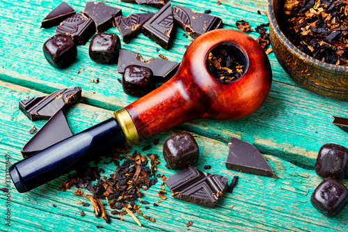 Chocolate flavored tobacco pipe.