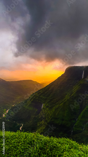 sunset in mountains Sandhan Valley India