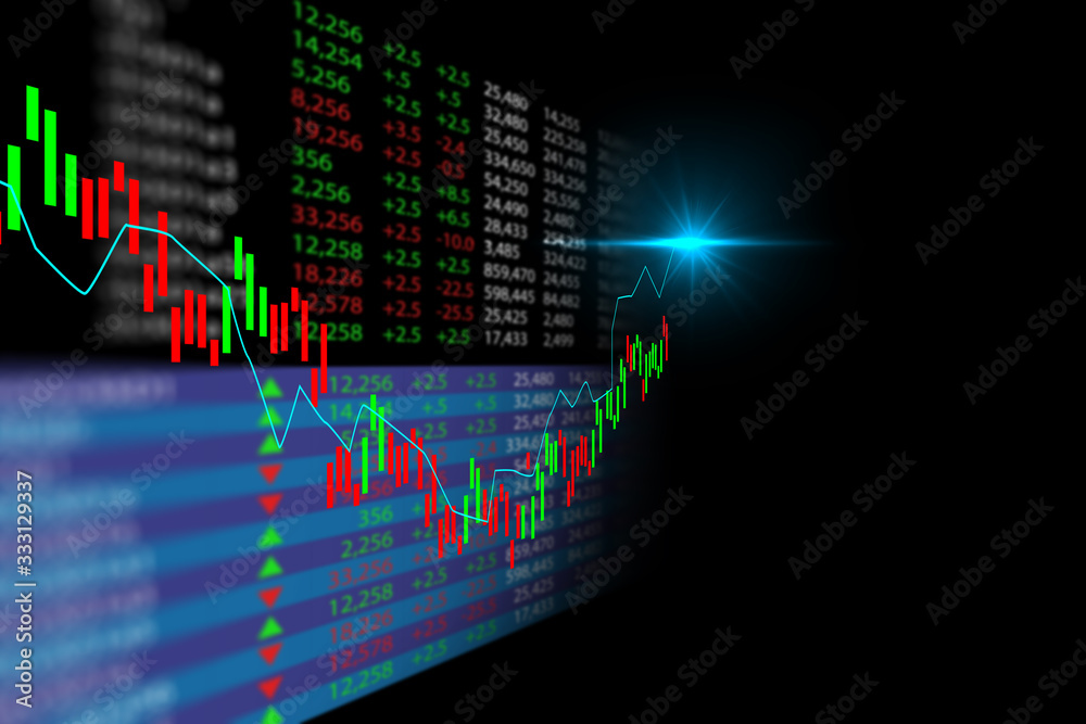 financial graph on technology abstract background