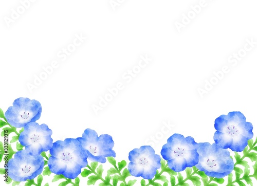ネモフィラのフレーム 花畑 イラスト Stock Illustration Adobe Stock