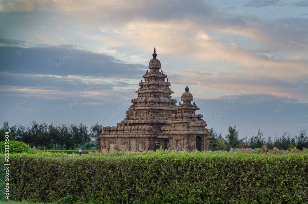 Seashore Temple is an UNESCO World Heritage Site located at Mamallapuram aka Mahabalipuram in Tamil Nadu, India