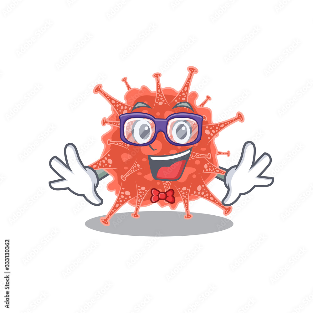 Super Funny Geek orthocoronavirinae cartoon character design
