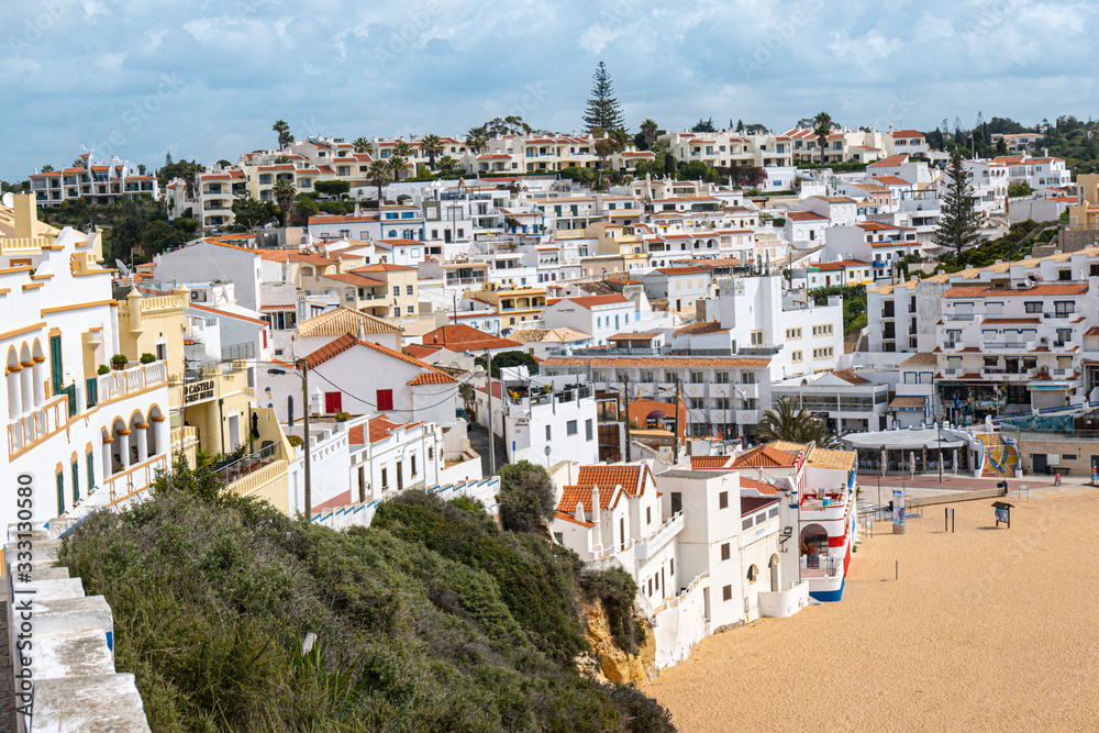 village of Carvoeiro with scenic beach in Portugal