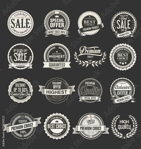 Collection of vintage labels for sale and businesses