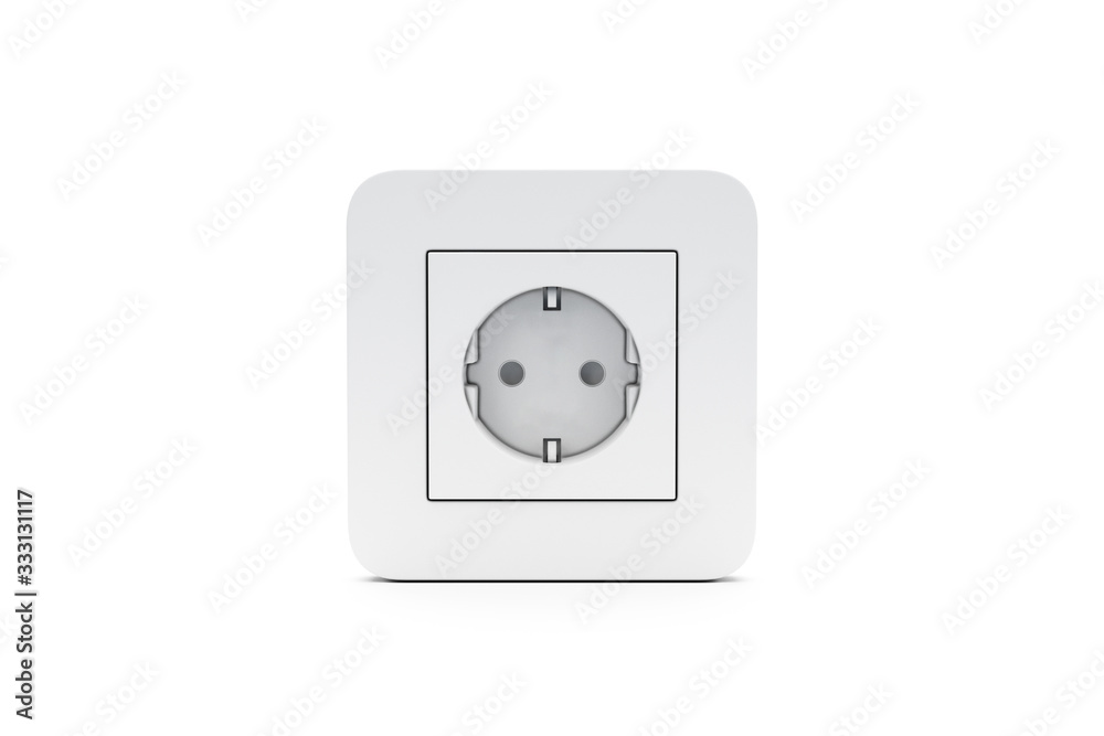 3D Rendering of Electric Plug on White 3D Rendering of Electric Plug on White