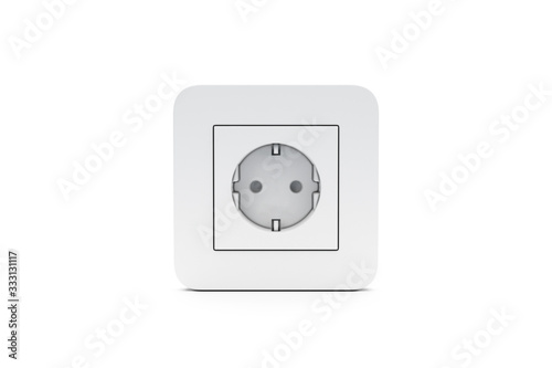 3D Rendering of Electric Plug on White