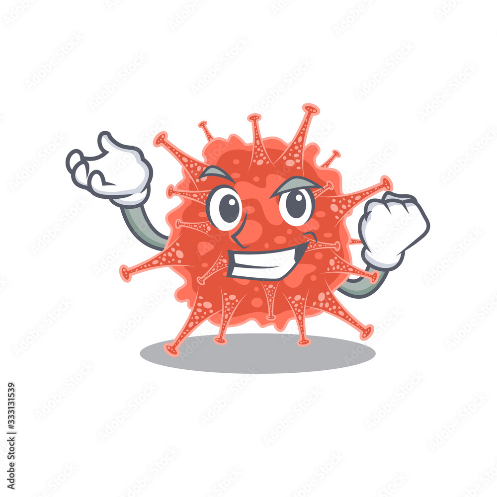 orthocoronavirinae cartoon character style with happy face