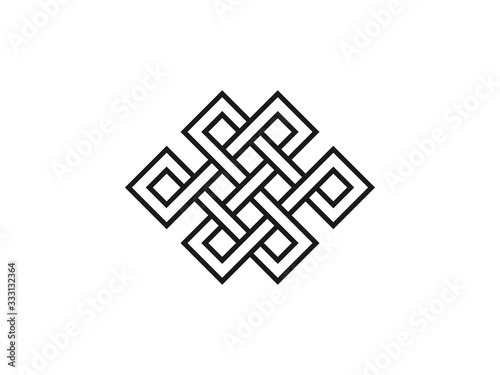Endless knot, symbolism icon. Vector illustration, flat design.