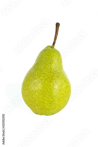 whole ripe juicy yellow pear isolated on white background