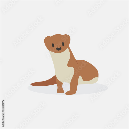 Cartoon otter. Cute Cartoon otter, Vector illustration on a white background. Drawing for children.