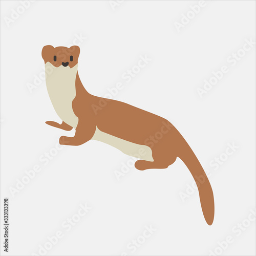Cartoon otter. Cute Cartoon otter, Vector illustration on a white background. Drawing for children.