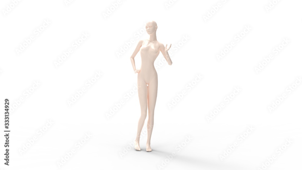 3D rendering of a mannequin person fashion model isolated 3D rendering of a mannequin person fashion model isolated