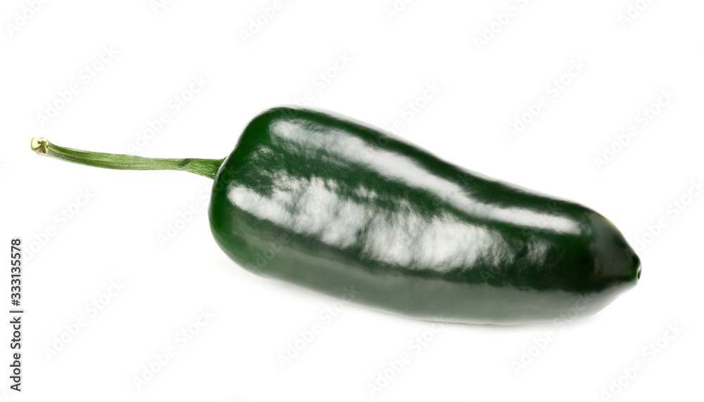 jalapeno peppers isolated on white background. Green chili pepper. Capsicum annuum