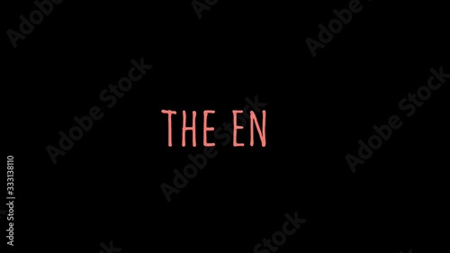 animated inscription THE END on a black background to mean a concept