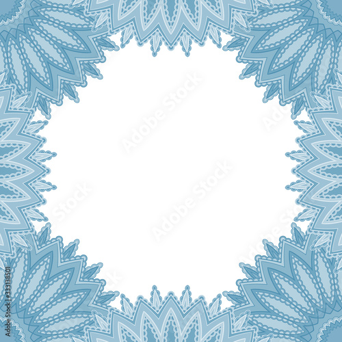 Abstract floral decorative frame for greeting card or invitation in ethnic style