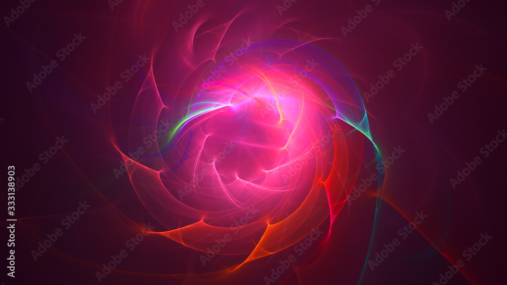 3D rendering abstract fractal light background