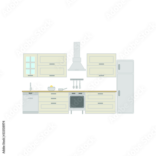 kitchen sketch on white background