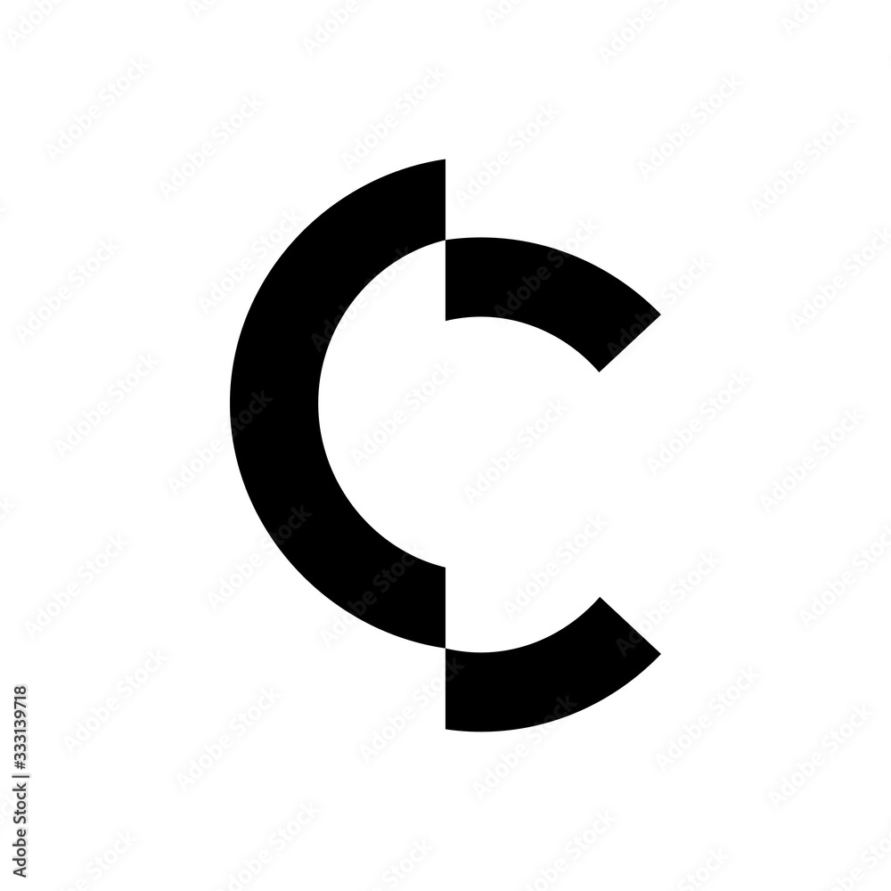 initial letter c cut off vector logo initial letter c cut off vector logo