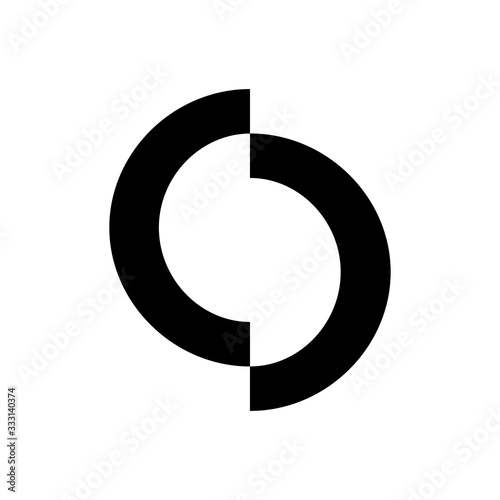 initial letter o cut off vector logo
