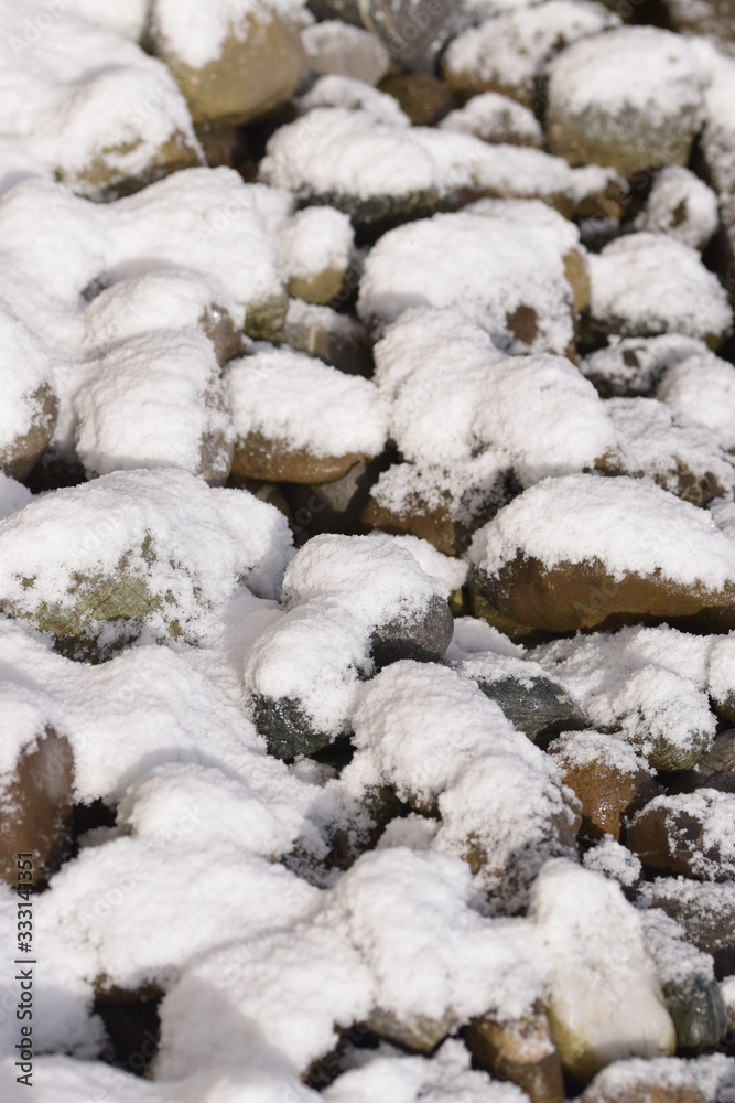 Hintergrund Bild, Schneebedeckte Steine Hintergrund Bild, Schneebedeckte Steine