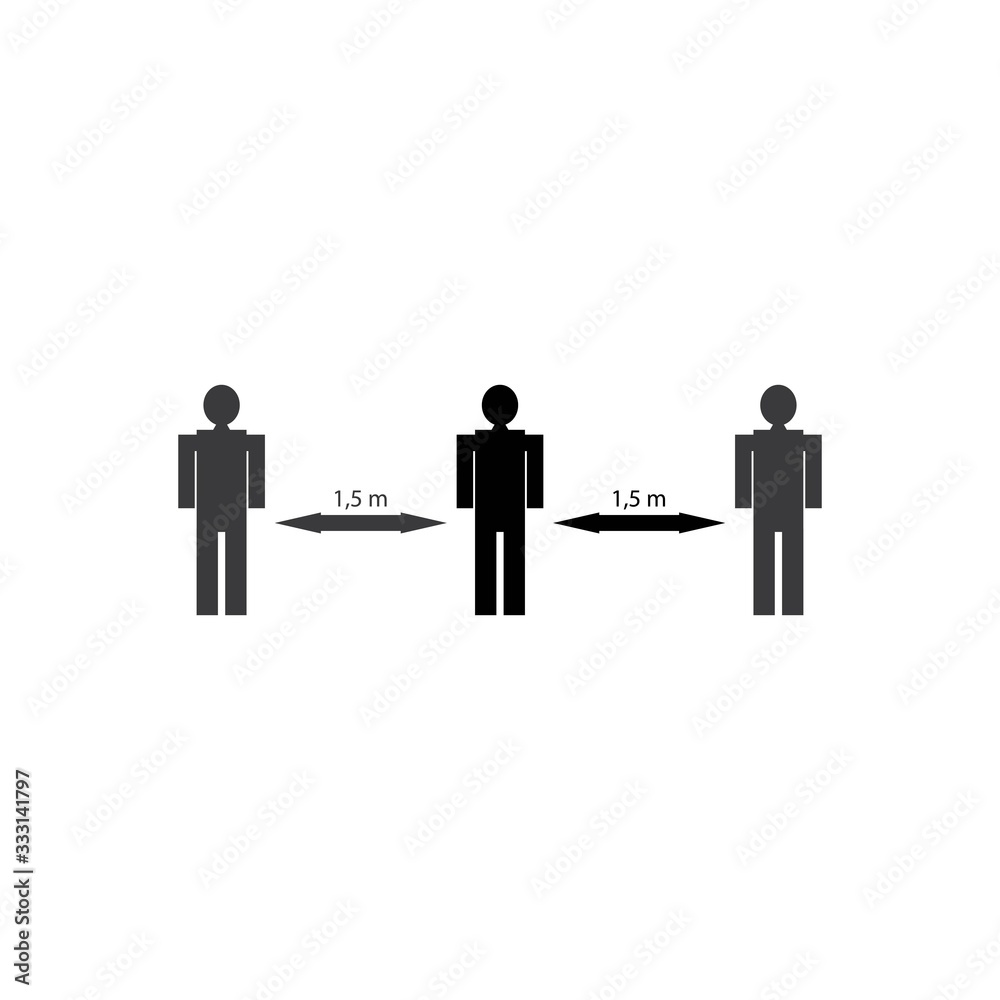 Social Distancing Infographic. Vector Image Social Distancing Infographic. Vector Image