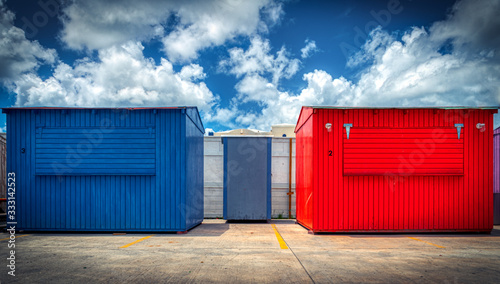 Colorful steel containers