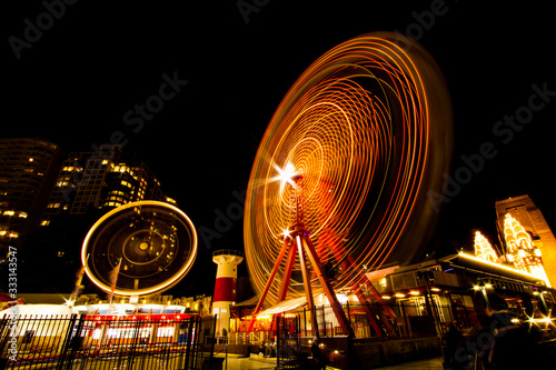 Luna Park ferris wheel at night sydney australia photo