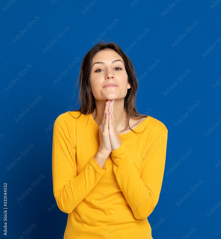 Attractive brunette girl in studio Attractive brunette girl in studio