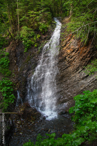 Waterfall in the Carpathian Mountains  Transcarpathian