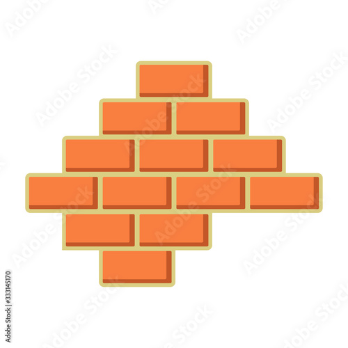 Brick wall icon. Build and repair symbol vector