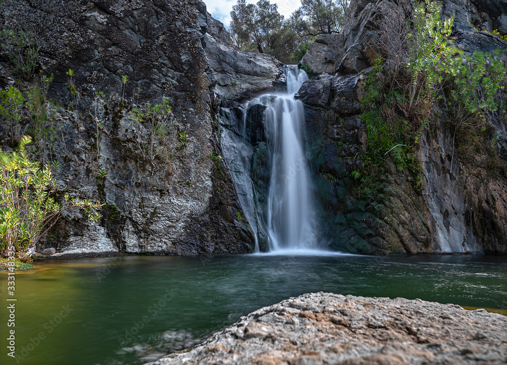 Obraz premium Asiklar Waterfall, which is one of the first natural formations that comes to mind when it comes to natural beauty and clean waterfall, is said to have an unforgettable historical story.