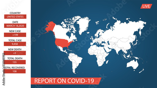 News template format 6:9 for Covid-19 Daily Report. The country can be selected and color. Latest news update.