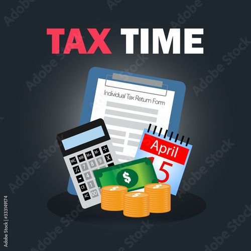 Tax Time, tax return concept. Manual tax return form.