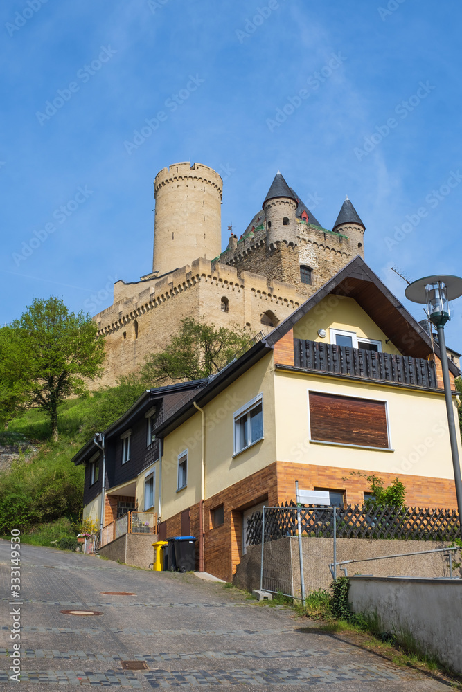 Blick auf die Burg in Burgschwalbach/Deutschland im Taunus
