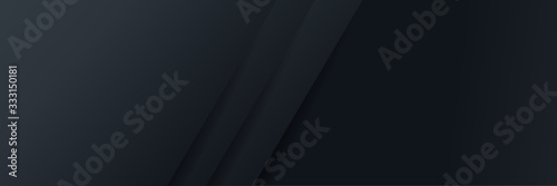 Dark black neutral background for wide banner with light layered stripe