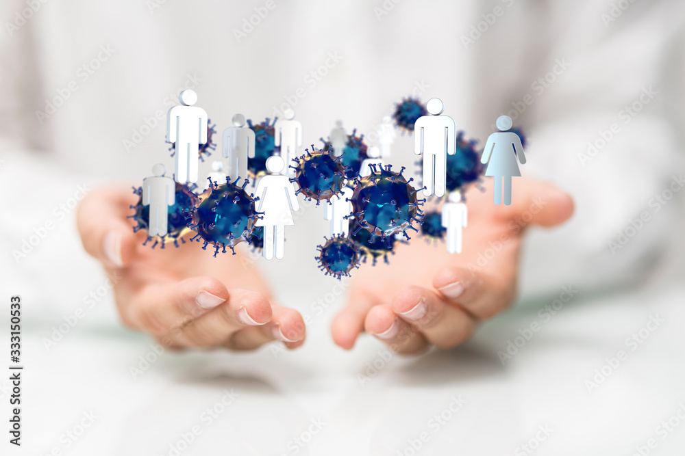 a Concept of 3d virus quarantine. a Concept of 3d virus quarantine.