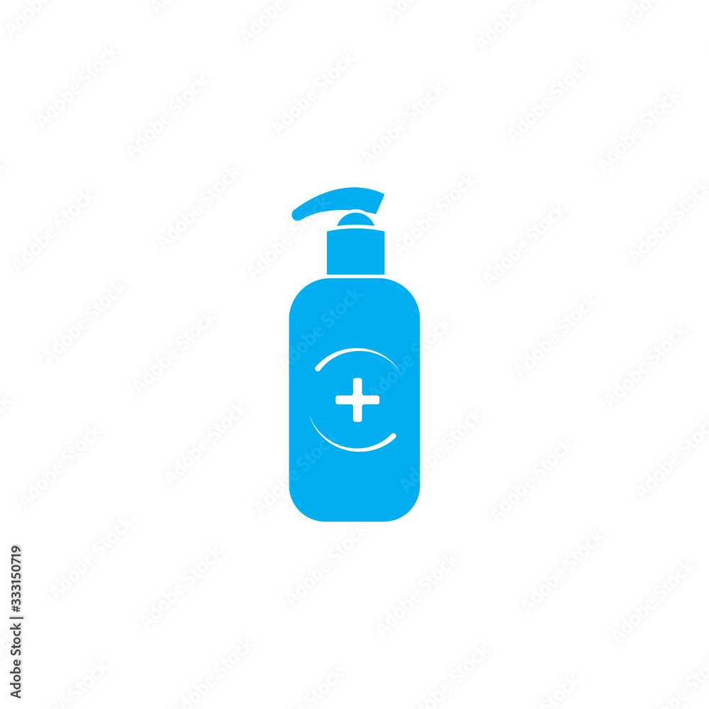 Antibacterial hand sanitizer, disinfection icon in flat design isolated Antibacterial hand sanitizer, disinfection icon in flat design isolated