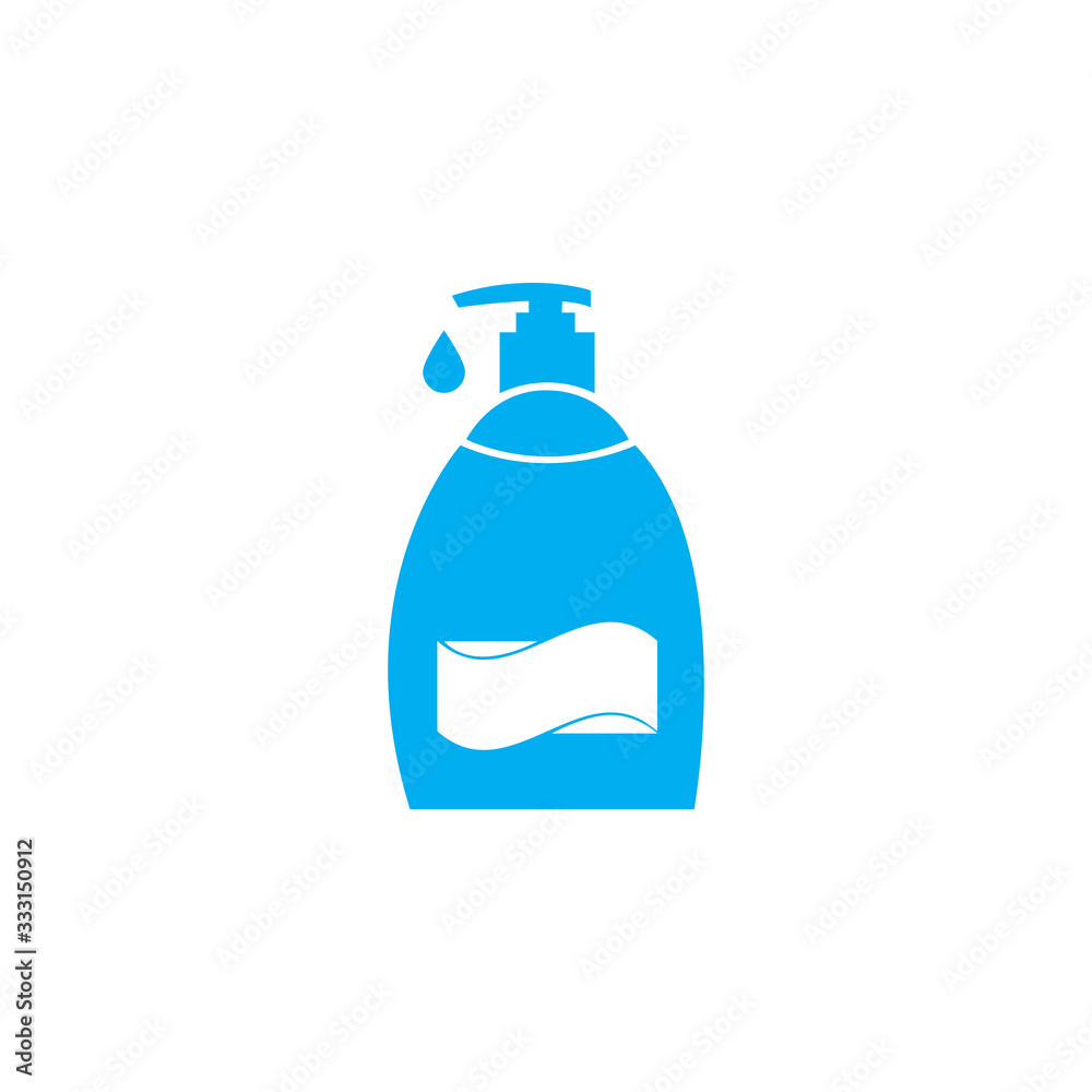 Antibacterial hand sanitizer, disinfection icon in flat design isolated Antibacterial hand sanitizer, disinfection icon in flat design isolated