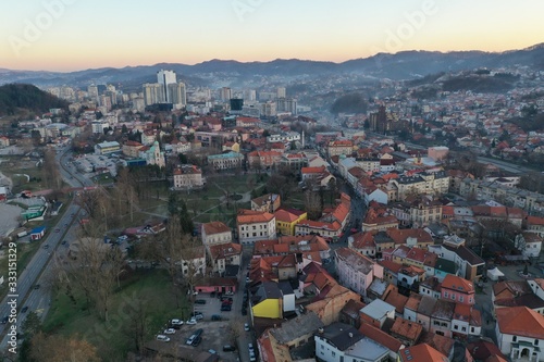 Tuzla, Bosnia & Herzegovina View form sky at main square