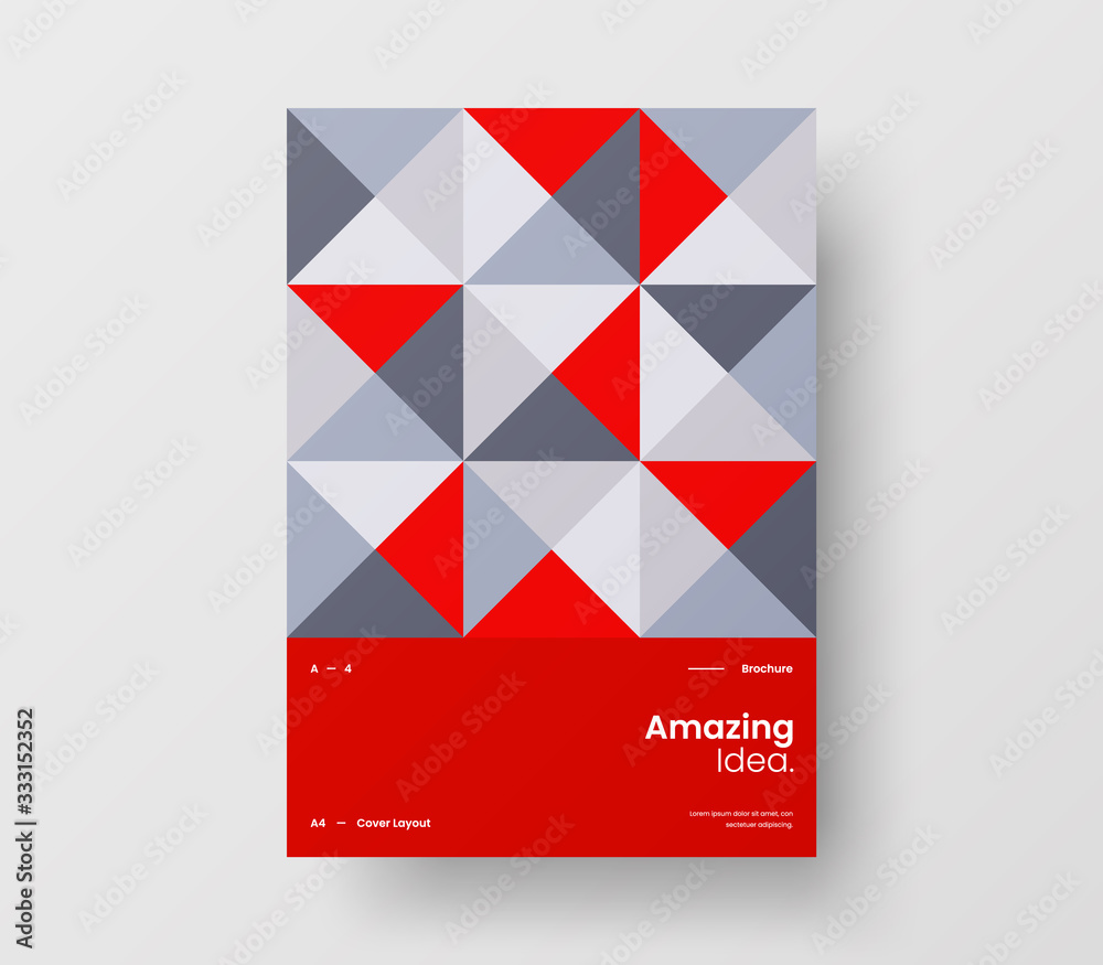 Amazing business presentation vector A4 vertical orientation front page mock up. Modern corporate report cover abstract geometric illustration design layout. Company identity brochure template.