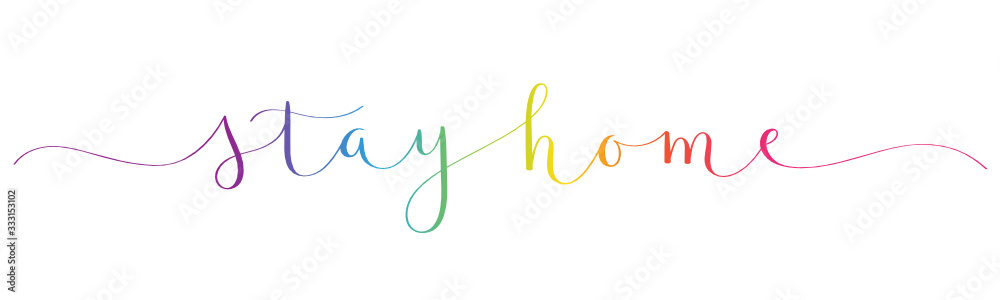 STAY HOME vector brush calligraphy banner with swashes STAY HOME vector brush calligraphy banner with swashes
