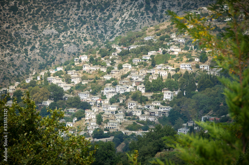 View of Makrynitsa village on Pelion mountain in Greece