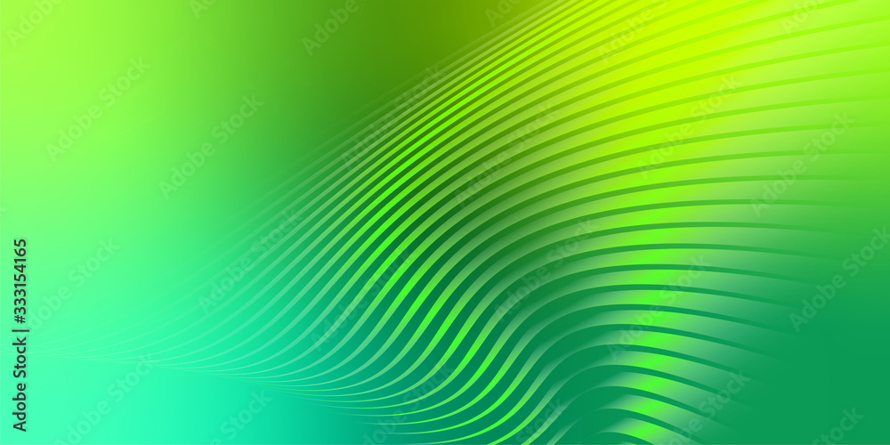 Wellen als Linien und Verlauf auf grün gelbem Hintergrund