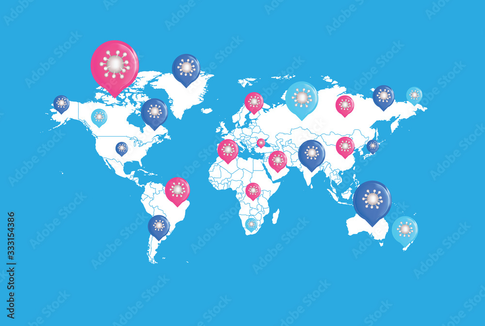 Illustration vector graphic of Alert corona virus outbreak with China,map and world map in the background.