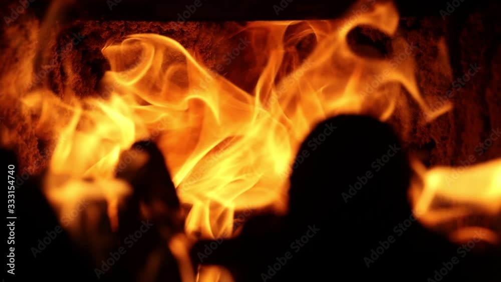 Fire burns fascinating Slow Motion