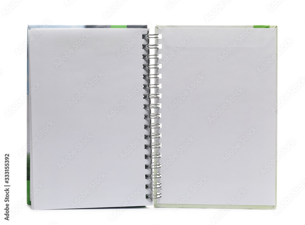 Open note, reminder with pencil isolated on white background Open note, reminder with pencil isolated on white background